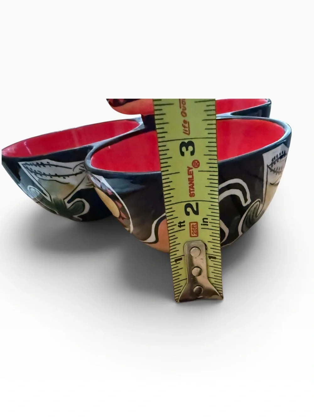 Clay Art Salsa Triple Condiment Bowl Sombrero
